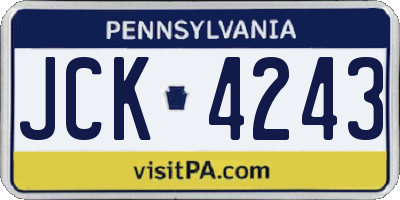 PA license plate JCK4243
