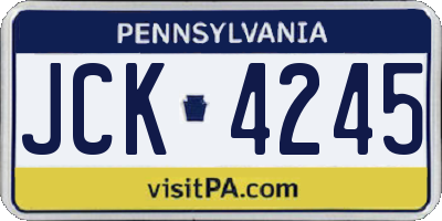 PA license plate JCK4245