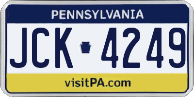 PA license plate JCK4249