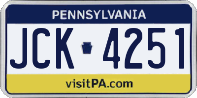PA license plate JCK4251