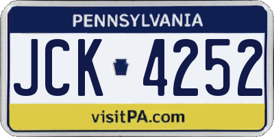 PA license plate JCK4252