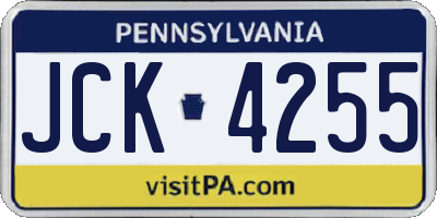 PA license plate JCK4255