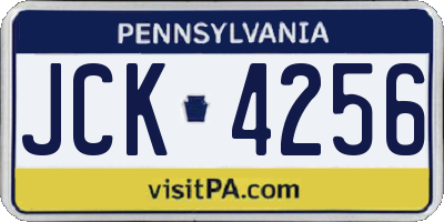 PA license plate JCK4256