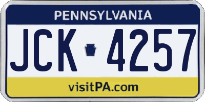 PA license plate JCK4257
