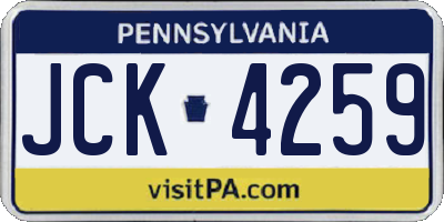 PA license plate JCK4259