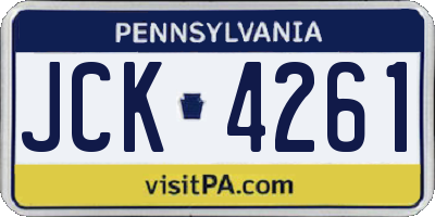 PA license plate JCK4261