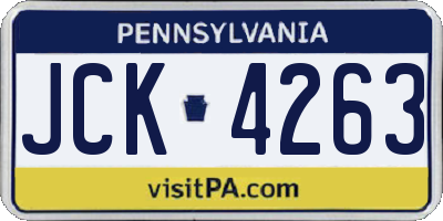 PA license plate JCK4263