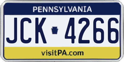 PA license plate JCK4266