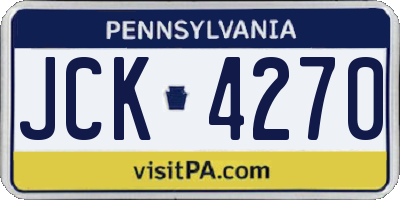 PA license plate JCK4270