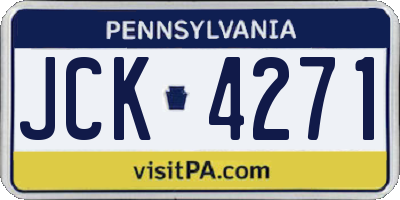 PA license plate JCK4271