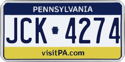 PA license plate JCK4274