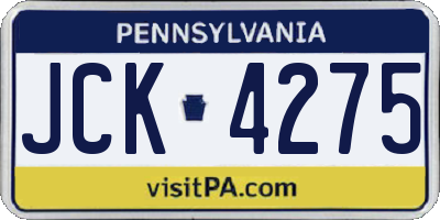 PA license plate JCK4275