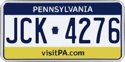 PA license plate JCK4276