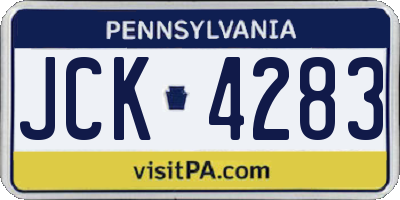 PA license plate JCK4283