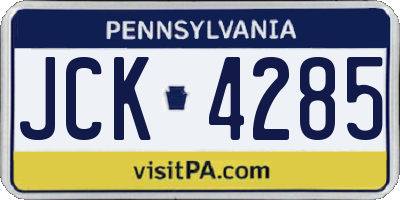 PA license plate JCK4285