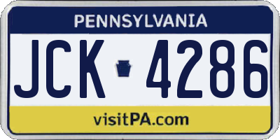PA license plate JCK4286