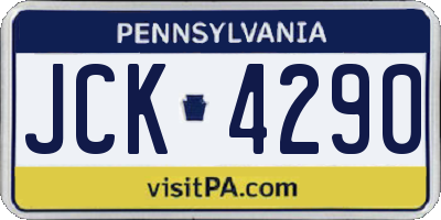 PA license plate JCK4290