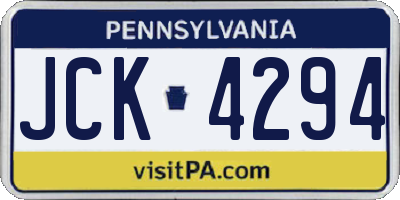 PA license plate JCK4294