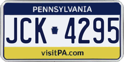 PA license plate JCK4295