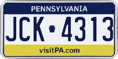 PA license plate JCK4313