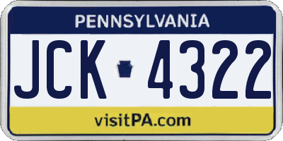 PA license plate JCK4322