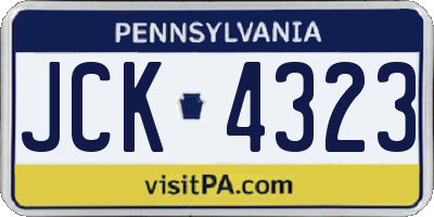 PA license plate JCK4323