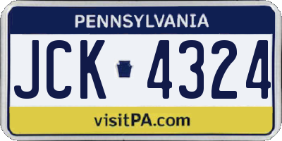 PA license plate JCK4324