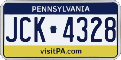 PA license plate JCK4328