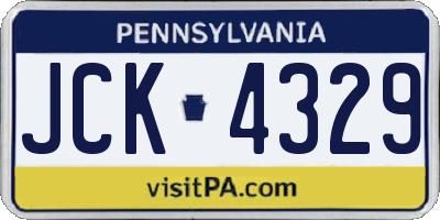 PA license plate JCK4329