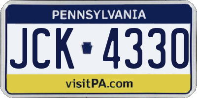 PA license plate JCK4330