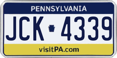 PA license plate JCK4339