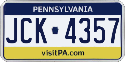 PA license plate JCK4357