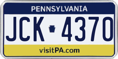PA license plate JCK4370