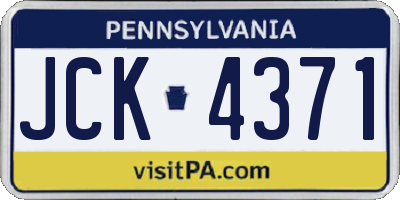 PA license plate JCK4371