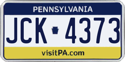 PA license plate JCK4373