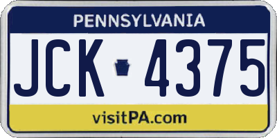 PA license plate JCK4375