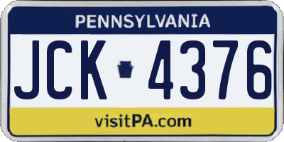 PA license plate JCK4376