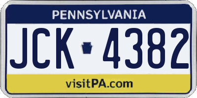 PA license plate JCK4382