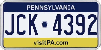 PA license plate JCK4392