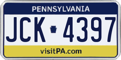 PA license plate JCK4397