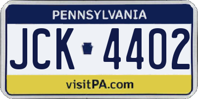 PA license plate JCK4402