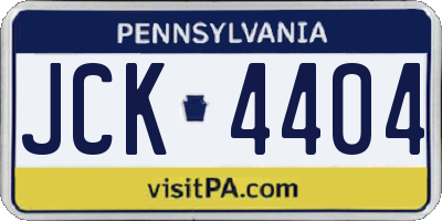 PA license plate JCK4404
