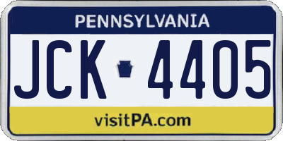 PA license plate JCK4405