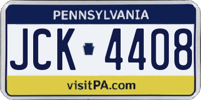 PA license plate JCK4408