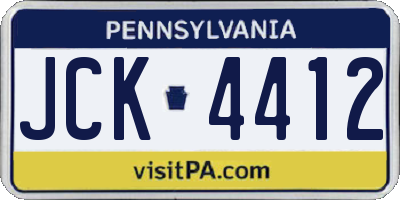 PA license plate JCK4412