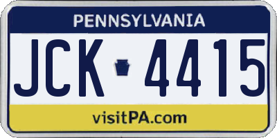PA license plate JCK4415