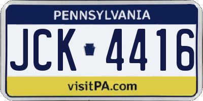 PA license plate JCK4416