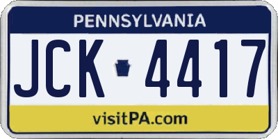 PA license plate JCK4417