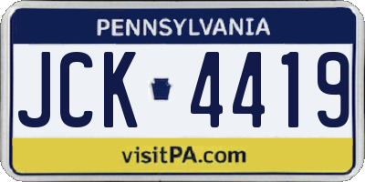 PA license plate JCK4419