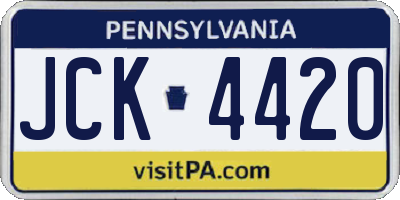 PA license plate JCK4420